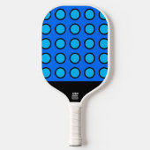 Leuk levendig tweekleurig blauw zwart cirkel raste pickleball paddle (Voorkant)
