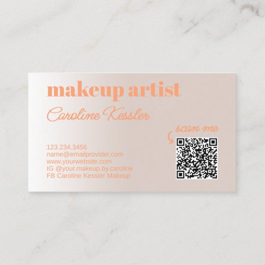 Leuk Licht Taupe Bruin Zonnig Sinaasappel Vet Typo Visitekaartje (Achterkant)