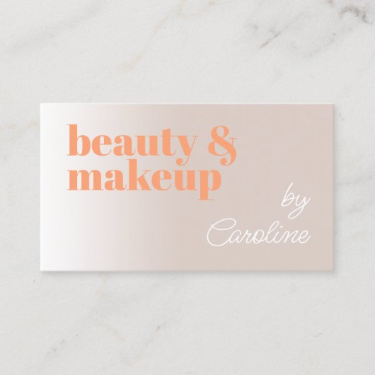 Leuk Licht Taupe Bruin Zonnig Sinaasappel Vet Typo Visitekaartje (Voorkant)