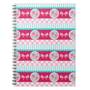 Leuk Lichtrose & Blauw Patroon Girly Notitieboek