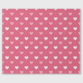 Leuk Liefde Roze Hart Diagonaal Patroon Cadeaupapier (Vlak)