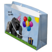 Leuk Liefdevol Gorilla Verjaardag Groot cadeau Cadeauzakje (Achterkant Gekanteld)