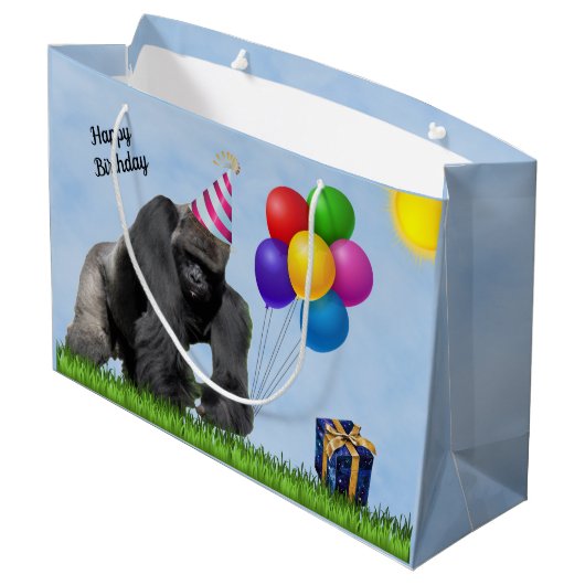 Leuk Liefdevol Gorilla Verjaardag Groot cadeau Groot Cadeauzakje (Achterkant Gekanteld)