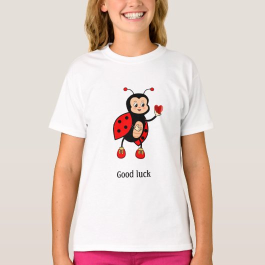 Leuk lieveheersbeestje en hart t-shirt (Voorkant)