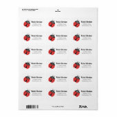 Leuk lieveheersbeestje met harten als vlekken etiket (Full Sheet)