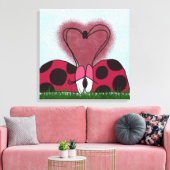 Leuk lieveheersbeestje paar canvas afdruk (Insitu (Woonkamer))
