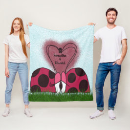 Leuk lieveheersbeestje paar fleece deken