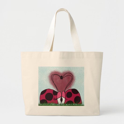 Leuk lieveheersbeestje paar grote tote bag (Voorkant)