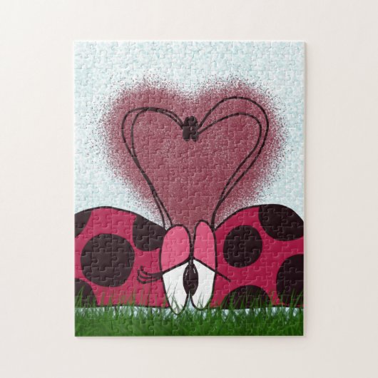 Leuk lieveheersbeestje paar legpuzzel (Verticaal)