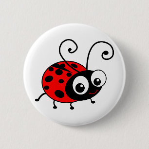 Leuk Lieveheersbeestje Ronde Button 5,7 Cm