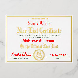 Leuk lijstcertificaat | Kinderkerstcadeau Folie Feestdagenkaart