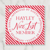 Leuk lijstlid goedgekeurd door Santa Christmas Bedankjes Labels (Voorkant)