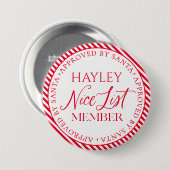 Leuk lijstlid goedgekeurd door Santa Christmas Ronde Button 7,6 Cm (Voorkant /achterkant)