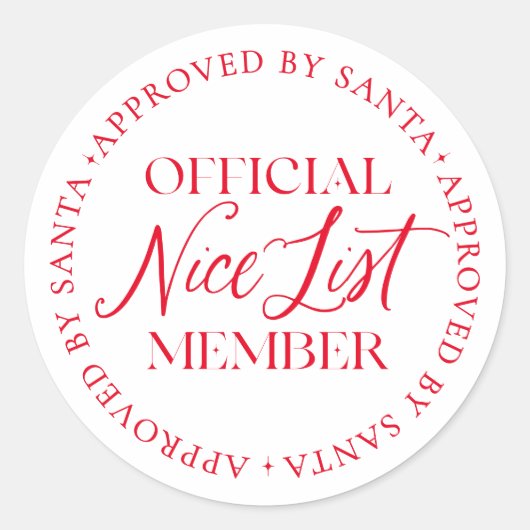 Leuk lijstlid goedgekeurd door Santa Christmas Ronde Sticker (Voorkant)