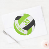 leuk limoen groen gepersonaliseerd volleybal ronde sticker (Envelop)
