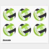 leuk limoen groen gepersonaliseerd volleybal ronde sticker (Vel)