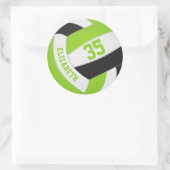 leuk limoen groen gepersonaliseerd volleybal ronde sticker (Tas)