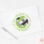 leuk limoen zwarte volleybalhof vierkante sticker (Envelop)