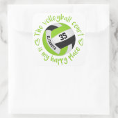 leuk limoen zwarte volleybalhof vierkante sticker (Tas)