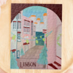 Leuk Lissabon Portugese Winter Legpuzzel<br><div class="desc">Wens uw geliefden een vreugdevolle vakantie met deze een charmante hand geïllustreerde Portugese winterpuzzel.</div>