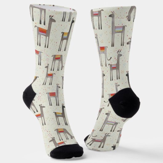 Leuk Llama Alpaca patroon Sokken (Gebogen)