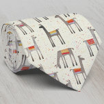 Leuk Llama Alpaca patroon Stropdas<br><div class="desc">Leuke lama of alpaca patroonontwerp voor dierenvrienden. Originele versie door Nic Squirrell. Warm beige,  bruin,  sinaasappel en rood.</div>