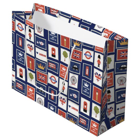 leuk Londen-patroonreizen Groot Cadeauzakje (Voorkant Gekanteld)