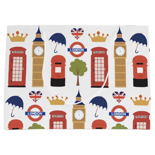 leuk Londenspatroon met grote cadeautas (Voorkant)