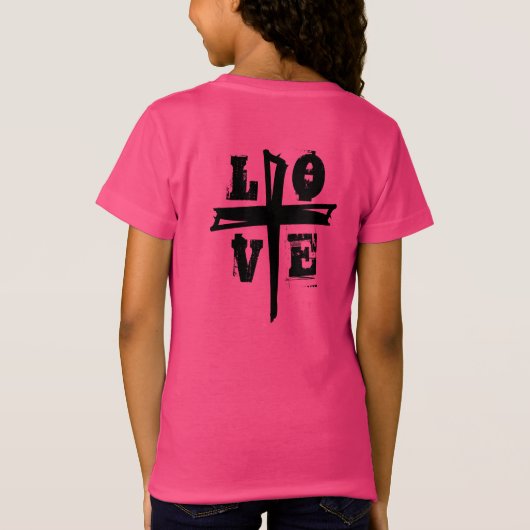 leuk LOVE-lettertype + CROSS | T-shirt (Achterkant)