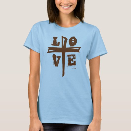 leuk LOVE-lettertype + CROSS | T-shirt (Voorkant)