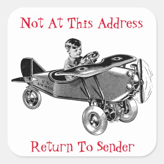 Leuk luchtvliegtuig terug naar afzender Sticker (Voorkant)