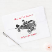 Leuk luchtvliegtuig terug naar afzender Sticker (Envelop)