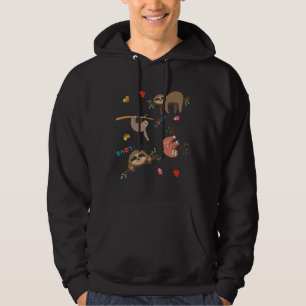 Leuk luiaard patroon liefde luiaard hoodie