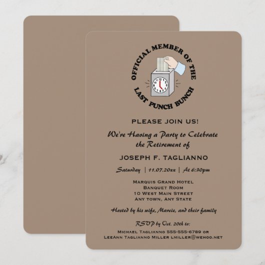 Leuk, maar stijlvol pensioenfeest Kies uw kleur Kaart (Voorkant / Achterkant)