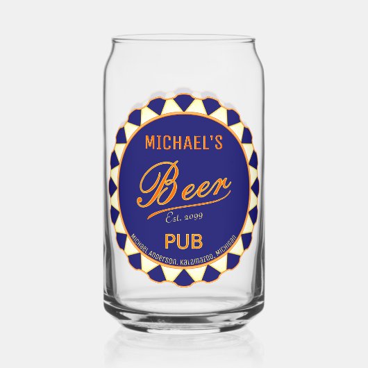 Leuk Man Cave Bierfles Pet Bierblikbril Blikvorm Glas (Voorkant)