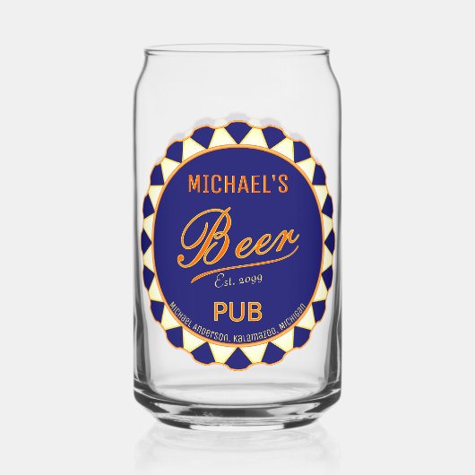 Leuk Man Cave Bierfles Pet Bierblikbril Blikvorm Glas (Achterkant)