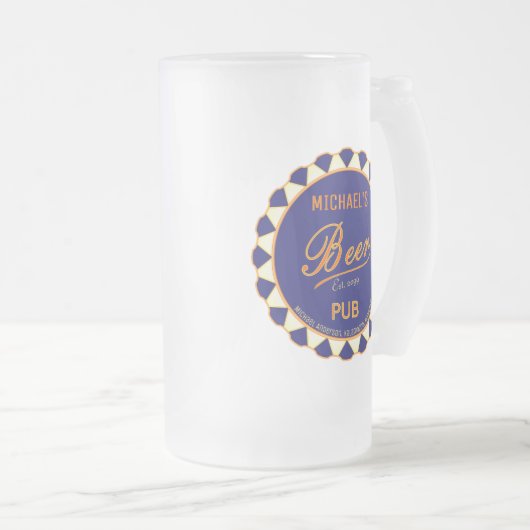 Leuk Man Grot Bierfles Pet Matglas Bierpul (Voorkant rechts)