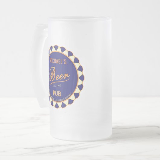 Leuk Man Grot Bierfles Pet Matglas Bierpul (Voorkant links)