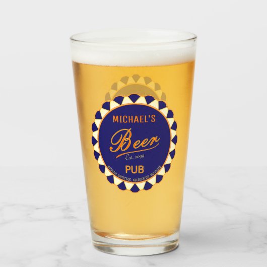 Leuk Man Grot Bierfles Pet Pint Bierglazen Glas (Voorkant gevuld)