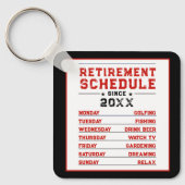 Leuk Man Rood Blauw Wit Pensioenschema Plan Sleutelhanger (Voorkant)