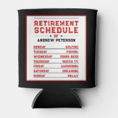 Leuk Man Rood en Zwart Wit Pensioen Plan Blikjeskoeler (Voorkant)