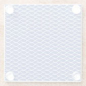 Leuk Medium Blauw Wit Schulpte Cresting Waves Glazen Onderzetter (Achterkant)