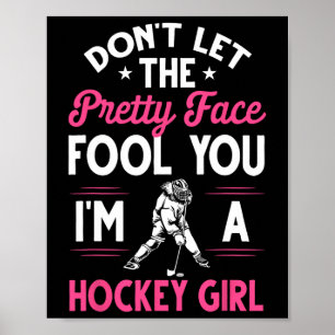 Leuk meisje hockey cadeau voor vrouwen Kinder ijsh Poster