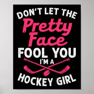 Leuk meisje hockey cadeau voor vrouwen Kinder ijsh Poster