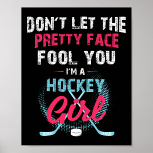 Leuk meisje ijshockey ijshockey lover coach poster