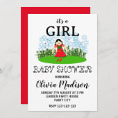 Leuk Meisje In Een Bloemtuin Baby Meisje Baby show Kaart (Voorkant / Achterkant)