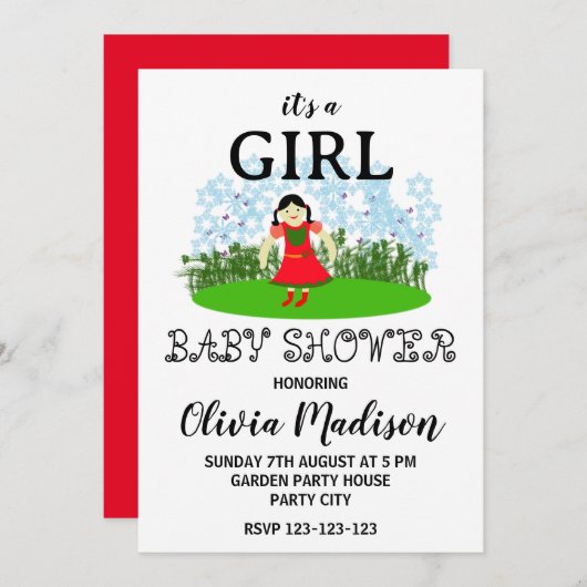 Leuk Meisje In Een Bloemtuin Baby Meisje Baby show Kaart (Voorkant / Achterkant)