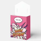 Leuk Meisje Roze Modern Comic Book Any Age Verjaar Bedankdoosjes (Geopend)