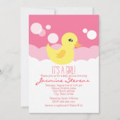 Leuk Meisje Rubber Ducky Baby shower Kaart (Voorkant)