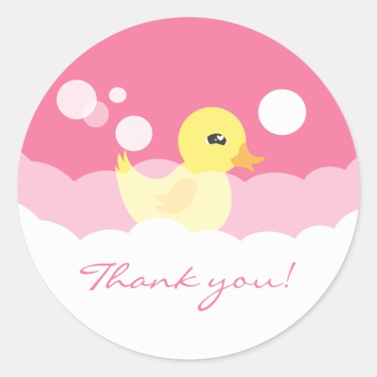 Leuk Meisje Rubber Ducky Baby shower Ronde Sticker (Voorkant)